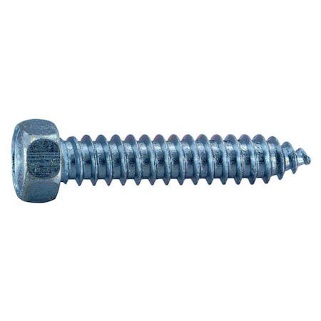 Midwest Fastener Sheet Metal Screw, 3/8" x 2 in, Zinc Plated Steel Flange Hex Head External Hex Drive, 6 PK 38428